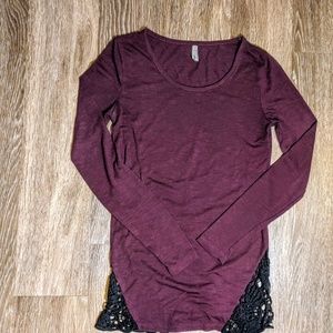 Long sleeve burgundy shirt